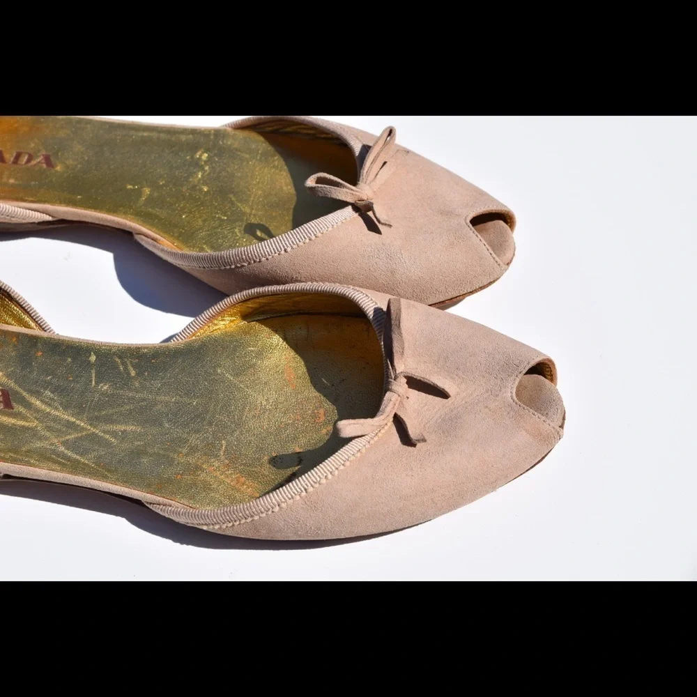 Prada peep toe d'Orsay flats